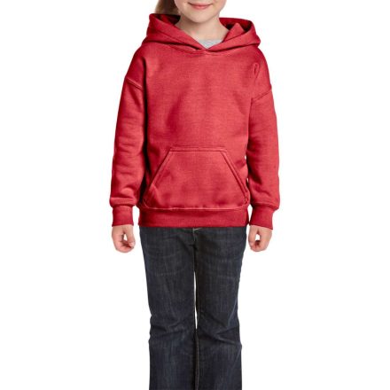 Gildan gyermek pulóver Heavy Blend Hooded 270 melírozott piros