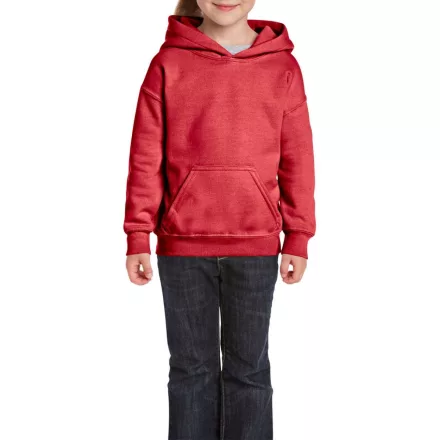 Gildan gyermek pulóver Heavy Blend Hooded 270 melírozott piros