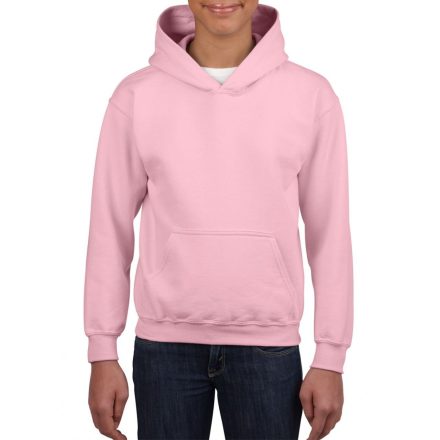 Gildan gyermek pulóver Heavy Blend Hooded 270 világos rózsaszín