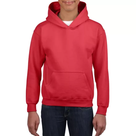 Gildan gyermek pulóver Heavy Blend Hooded 270 piros