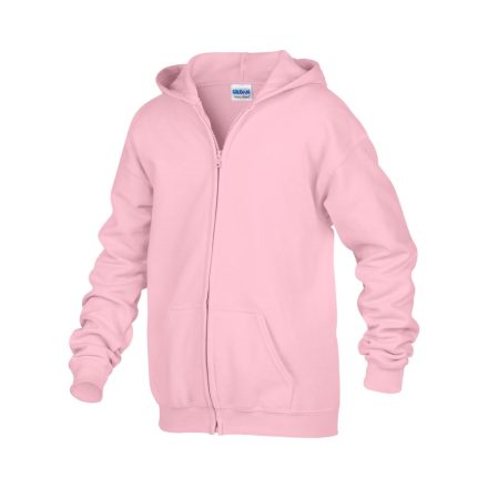 Gildan gyerek pulóver Heavy Blend FZ Hooded 271 világos pink