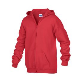 Gildan gyerek pulóver Heavy Blend FZ Hooded 271 piros