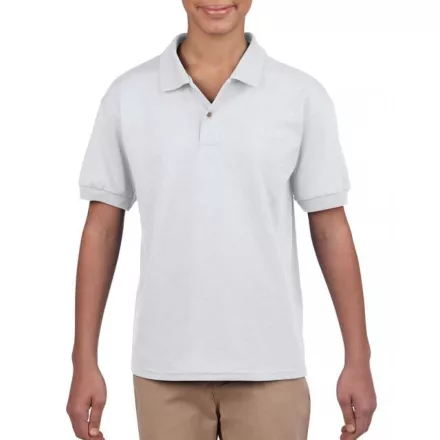 Gildan galléros gyerek póló DryBlend Jersey 198 fehér