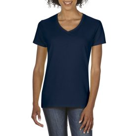 Gildan női póló Premium Cotton V-Neck 185 tengerkék