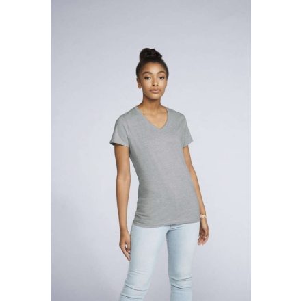 Gildan női póló Premium Cotton 185 melírozott szürke