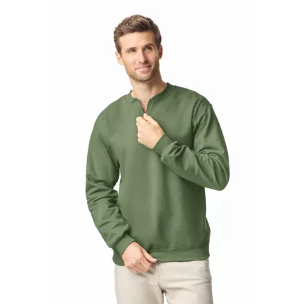 Gildan pulóver SoftStyle Midweight 1/4 Zip 285 military