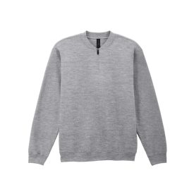   Gildan pulóver SoftStyle Midweight 1/4 Zip 285 melírozott szürke