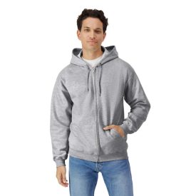   Gildan pulóver SoftStyle Midweight FZ Hoodie 285 melírozott szürke