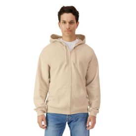 Gildan pulóver SoftStyle Midweight FZ Hoodie 285 homok