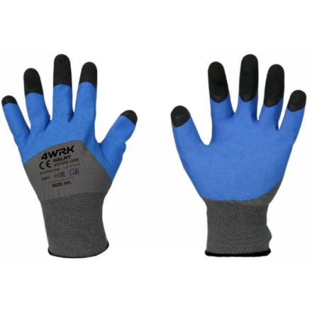 4WRK latexhab mártott kesztyű Hanly szürke-kék-fekete
