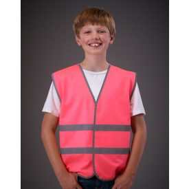 Yoko jól láthatósági gyerek mellény Reflective pink