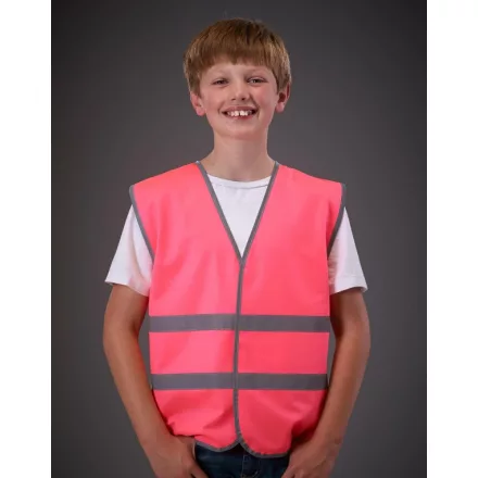 Yoko jól láthatósági gyerek mellény Reflective pink