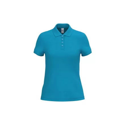 iDeal Basic női galléros póló Pique 180 türkiz