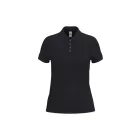 iDeal Basic női galléros póló Pique 180 fekete