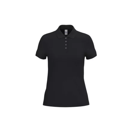 iDeal Basic női galléros póló Pique 180 fekete