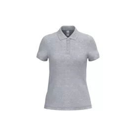   iDeal Basic női galléros póló Pique 180 melírozott szürke