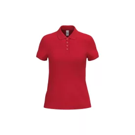 iDeal Basic női galléros póló Pique 180 piros