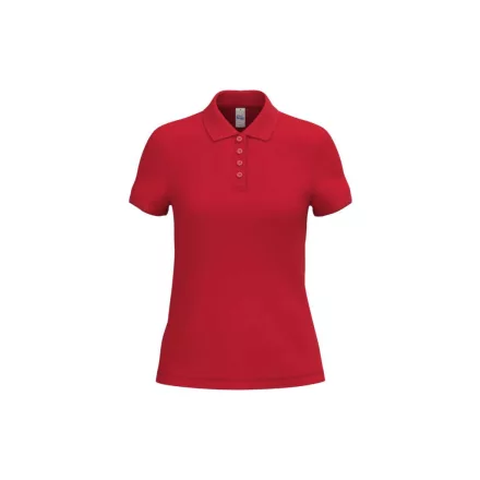 iDeal Basic női galléros póló Pique 180 piros