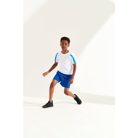 AWDis gyerek póló Contrast Cool 140 fehér-zafírkék