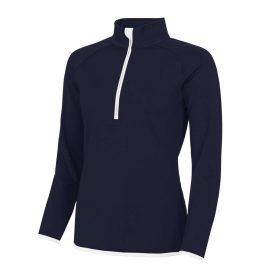 AWDis női sport felső Cool 1/2 Zip 290 tengerkék-fehér