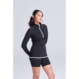 AWDis női sport felső Cool 1/2 Zip 290 fekete-fehér