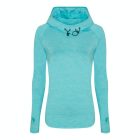 AWDis női sport felső Cool Cowl 210 melírozott türkiz