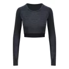 AWDis női sport felső Cool Crop 210 melírozott fekete