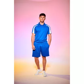 AWDis galléros póló Contrast Cool 140 királykék-fehér