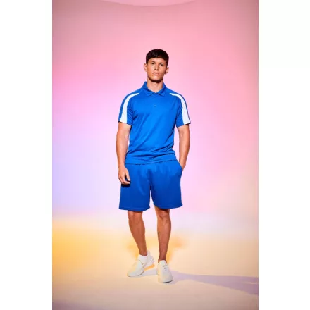 AWDis galléros póló Contrast Cool 140 királykék-fehér