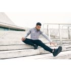 AWDis sport felső Cool Zoodie 240 tengerkék-melírozott szürke