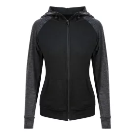   AWDis női sport felső Cool Zoodie 240 fekete-melírozott fekete