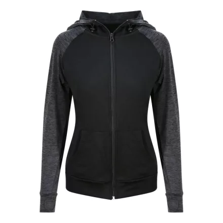 AWDis női sport felső Cool Zoodie 240 fekete-melírozott fekete