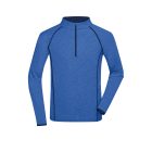 James&Nicholson hosszú ujjú sport póló 130 melírozott kék-tengerkék