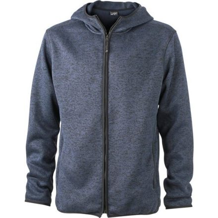 James & Nicholson Men's Knitted Hooded Fleece Jacket