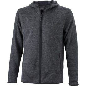 James & Nicholson Men's Knitted Hooded Fleece Jacket