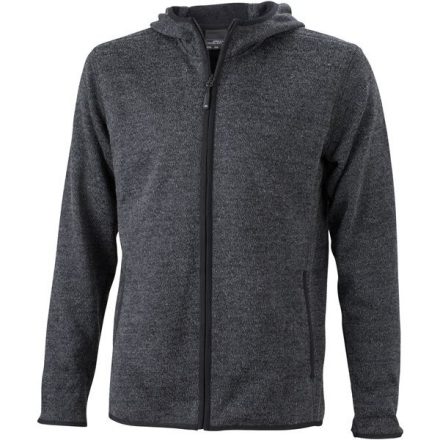 James & Nicholson Men's Knitted Hooded Fleece Jacket