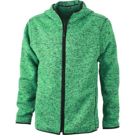 James & Nicholson Men's Knitted Hooded Fleece Jacket