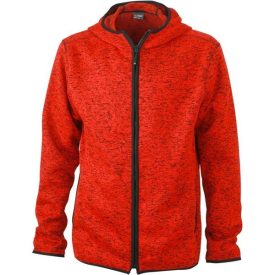 James & Nicholson Men's Knitted Hooded Fleece Jacket