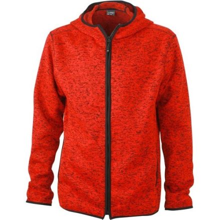 James & Nicholson Men's Knitted Hooded Fleece Jacket