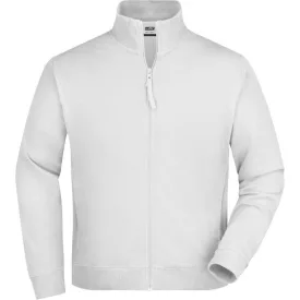 James&Nicholson pulóver Sweatjacket 300 fehér