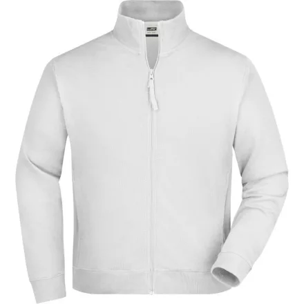 James&Nicholson pulóver Sweatjacket 300 fehér