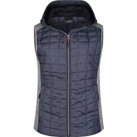 James & Nicholson Ladies Knitted Hybrid Vest