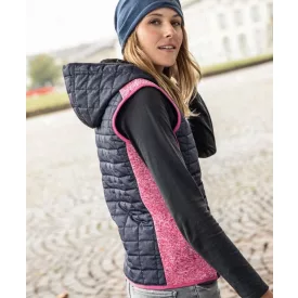 James & Nicholson Ladies Knitted Hybrid Vest