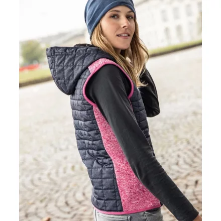 James & Nicholson Ladies Knitted Hybrid Vest