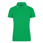 James&Nicholson galléros női póló Piqué 190 páfrányzöld-fehér