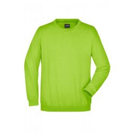 James&Nicholson pulóver Heavy Sweat 300 lime zöld