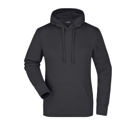 James&Nicholson női pulóver Hooded Sweat 300 fekete
