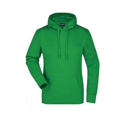 James&Nicholson női pulóver Hooded Sweat 300 páfrányzöld