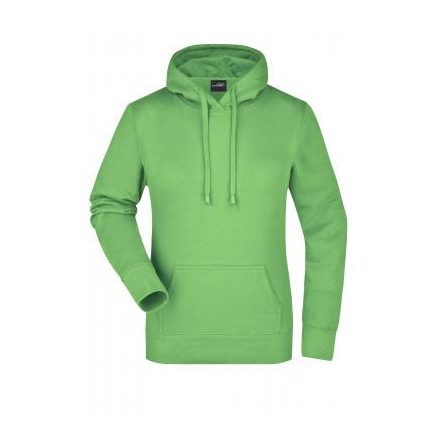 James&Nicholson női pulóver Hooded Sweat 300 lime zöld