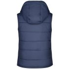 James&Nicholson női mellény Hooded Padded tengerkék